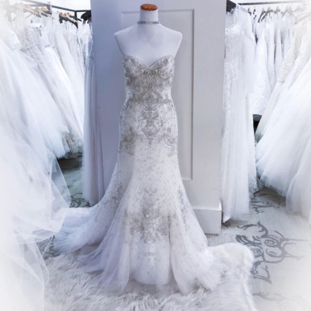 Casablanca B087 Beaded Fit and Flare Wedding Gown